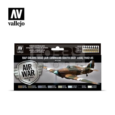 Vallejo Model Air - RAF colors SEAC (Air Command South East Asia) 1942-1945 - festékszett 71146
