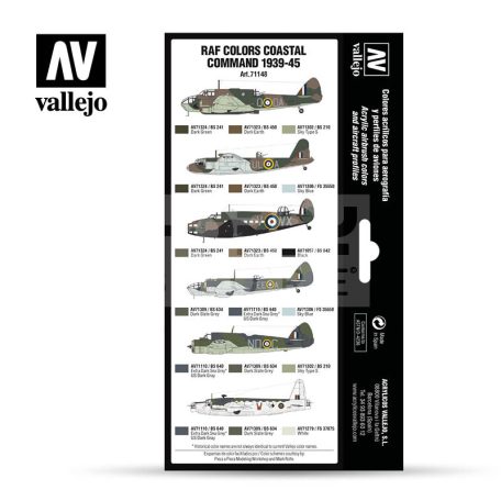 Vallejo Model Air - RAF colors Coastal Command 1939-1945 - festékszett 71148