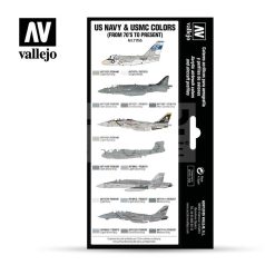   Vallejo Model Air - US Navy & USMC colors from 70’s to present - festékszett 71155