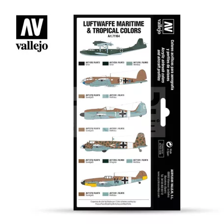 Vallejo Model Air -Luftwaffe Maritime & Tropical colors - festékszett 71164