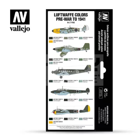 Vallejo Model Air - Luftwaffe colors pre-war to 1941 - festékszett 71165