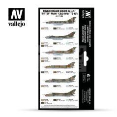   Vallejo Model Air -Soviet/Russian colors Su-7/17 “Fitter” from “Cold War” to 90’s - festékszett 71604