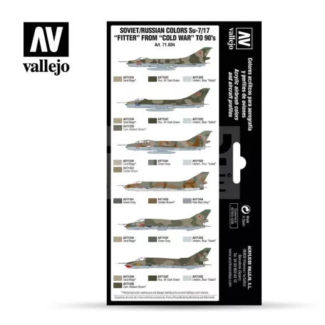 Vallejo Model Air -Soviet/Russian colors Su-7/17 “Fitter” from “Cold War” to 90’s - festékszett 71604