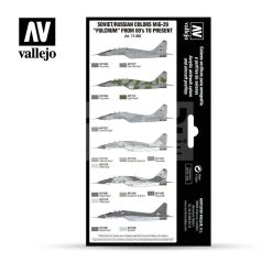   Vallejo Model Air - Soviet/Russian colors MiG-29 “Fulcrum” from 80’s to present - festékszett 71605