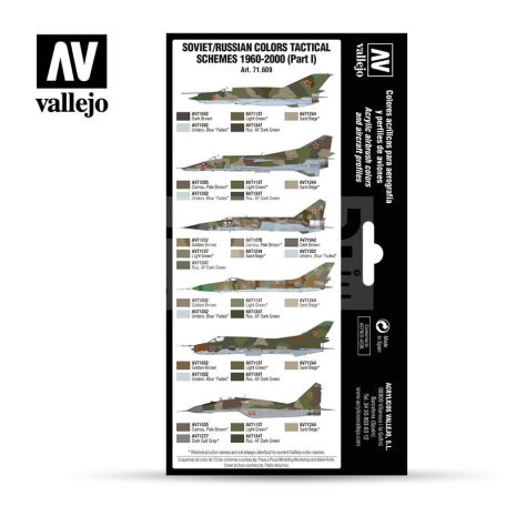 Vallejo Model Air - Soviet-Russian colors Tactical Schemes 1960-2000 (Part I) - festékszett 71609