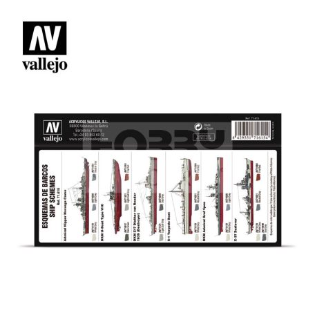 Vallejo Model Air - Kriegsmarine WWII German Colors - festékszett 71615