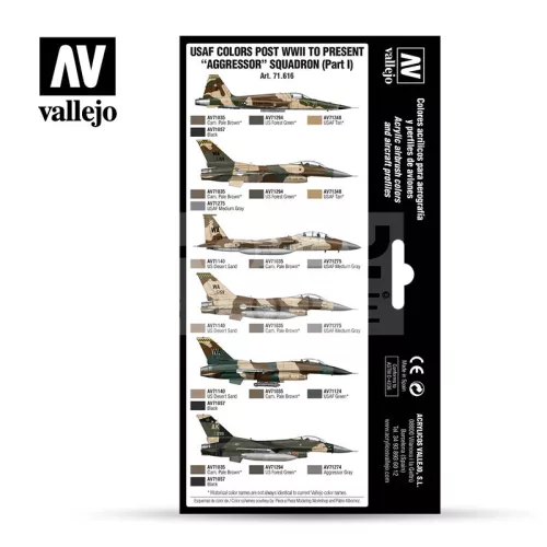 Vallejo Model Air - USAF colors post WWII to present “Aggressor” Squadron (Part I) - festékszett 71616