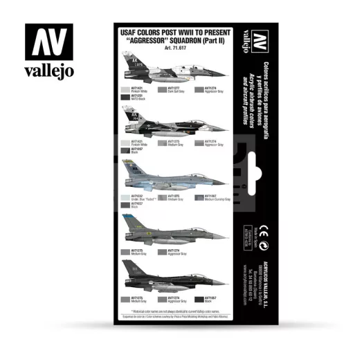 Vallejo Model Air - USAF colors post WWII to present “Aggressor” Squadron (Part II) - festékszett 71617