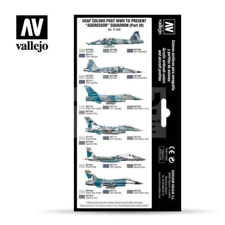 Vallejo Model Air - USAF colors post WWII to present “Aggressor” Squadron (Part III) - festékszett 71618