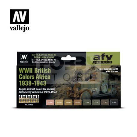 Vallejo Model Air - WWII British Colors Africa 1939-1943 - festékszett 71622