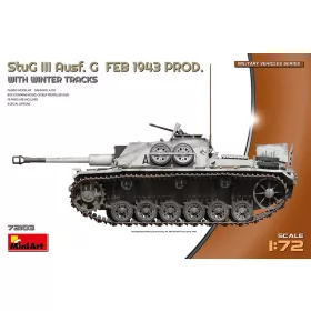   MiniArt StuG III Ausf. G  Feb 1943 Prod w/Winter Tracks – 1:72 harcjármű makett