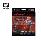 Vallejo Cyberpunk Combat Zone festékszett + Exclusive figura 72307