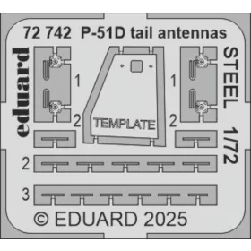   Eduard Accessories P-51D tail antennas STEEL - farokrész antennái – acél fotómaratott részletező készlet
