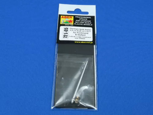 Aber Models 8,8cm KwK 43L/2/71 german tank barrel for Ferdinand, Elefant - 8,8 cm-es KwK 43L/2/71 német harckocsi-lövegcső
