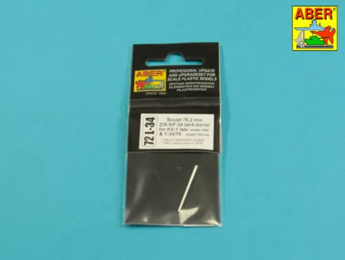 Aber Models Soviet 76,2mm ZiS-5/F-34 tank barrel for KV-1 late & T-34/76 - KV-1 késői és T-34/76 – szovjet 76,2 mm-es ZiS-5/F-34 harckocsi-lövegcső