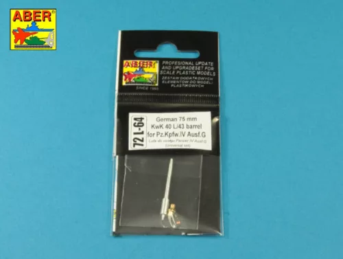 Aber Models German 75 mm KwK 40 L/43 barrel for Pz.Kpfw.IV Ausf.G - német 75 mm-es KwK 40 L/43 lövegcső