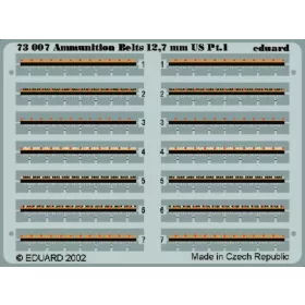   Eduard Accessories Ammunition Belts 12,7mm US - amerikai 12,7 mm-es lőszerhevederek – fegyverzet-részletező készlet