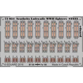   Eduard Accessories Seatbelts Luftwaffe WWII fighters STEEL - II. világháborús Luftwaffe-vadászgépek – biztonsági övek