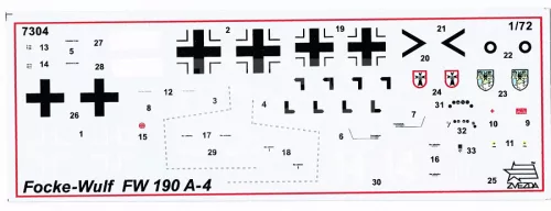 Zvezda Focke Wulf 190 A4 makett 1:72 (7304Z)