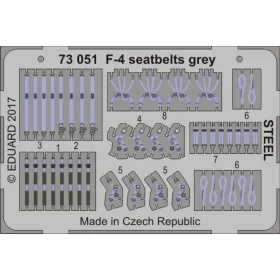   Eduard Accessories F-4 seatbelts grey STEEL - acél fotómaratott biztonsági övek