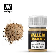   Vallejo Dark Yellow Ochre Pigment (sötét okkersárga pigmentpor) 35 ml 73103V