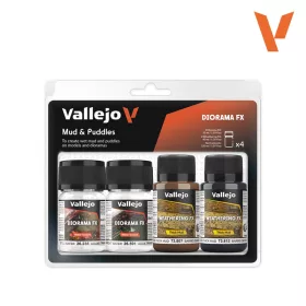   Vallejo Diorama FX Sets - Mud & Puddles - festékszett 73189V