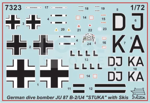 Zvezda Ju-87 Stuka w/Ski makett 1:72 (7323Z)
