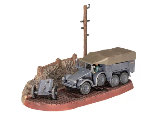 Revell Starter Kit Krupp Protze KFZ 69 with 3,7cm Pak – 1:76 katonai teherautó makett