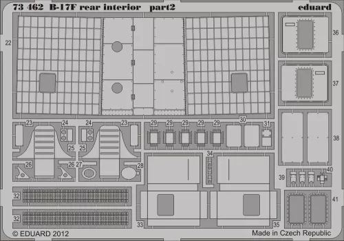 Eduard Accessories B-17F rear interior for Revell - hátsó belsőtér-részletező készlet