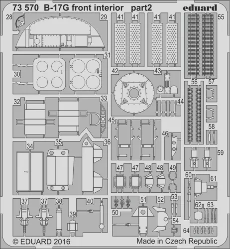 Eduard Accessories B-17G front interior for Airfix - első belsőtér-részletező készlet