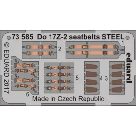   Eduard Accessories Do 17Z-2 seatbelts STEEL for ICM - Do 17Z-2 – acél fotómaratott biztonsági övek