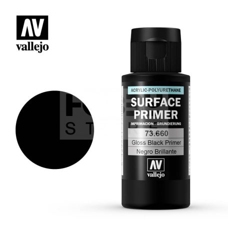 Vallejo Surface Primer Gloss Black Primer alapozófesték 60ml 73660V