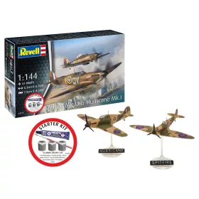   Revell Starter Kit Supermarine Spitfire Mk.Ia & Hawker Hurricane Mk.I – 1:144 repülőgép makett szett
