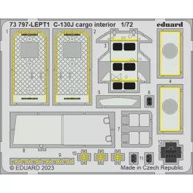   Eduard Accessories C-130J cargo interior 1/72 ZVEZDA - C-130J tehertér-részletező készlet