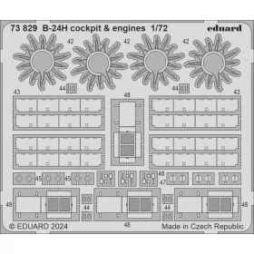  Eduard Accessories B-24H cockpit & engines 1/72 - cockpit- és hajtómű-részletező készlet