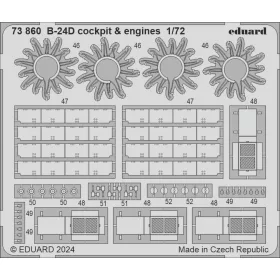   Eduard Accessories B-24D cockpit & engines for Airfix - cockpit- és hajtómű-részletező készlet