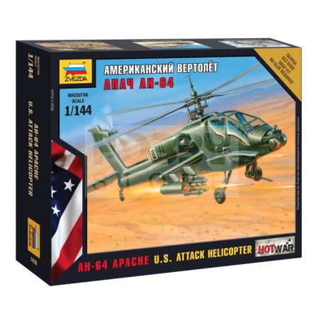 Zvezda Apache Helicopter makett 1:144 (7408Z)