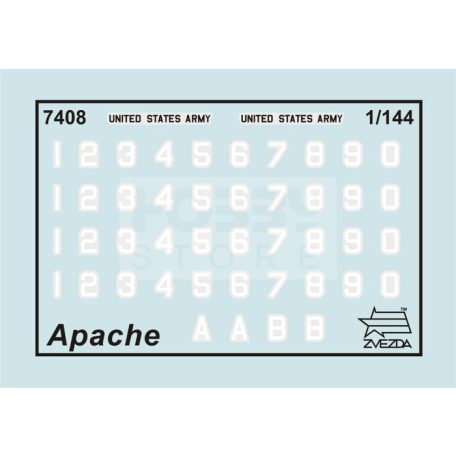 Zvezda Apache Helicopter makett 1:144 (7408Z)