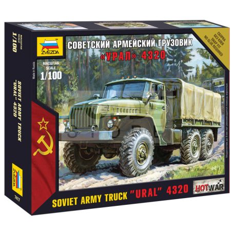 Zvezda Soviet Army Truck 'Ural' 4320 makett 1:100 (7417Z)
