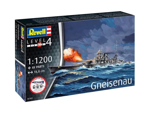 Revell Starter Kit Gneisenau – 1:1200 hadihajó makett