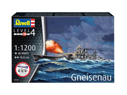 Revell Starter Kit Gneisenau – 1:1200 hadihajó makett