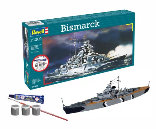 Revell Starter Kit Bismarck – 1:1200 hadihajó makett