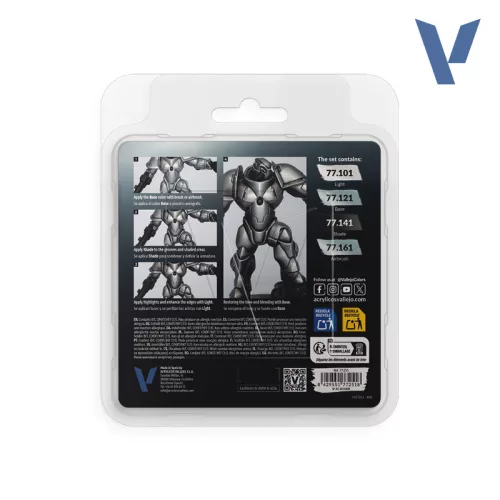 Vallejo True Metallic Metal -  Sterling Silver Paint Set - festékszett 77251V
