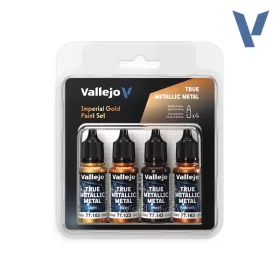   Vallejo True Metallic Metal -  Imperial Gold Paint Set - festékszett 77252V