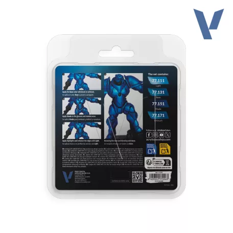 Vallejo True Metallic Metal -  Sapphire Blue Paint Set - festékszett 77256V