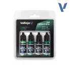Vallejo True Metallic Metal -  Dusken Green Paint Set - festékszett 77257V