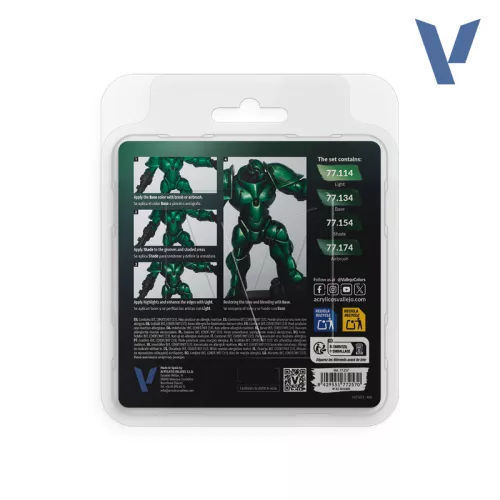 Vallejo True Metallic Metal -  Dusken Green Paint Set - festékszett 77257V