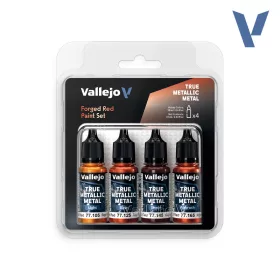   Vallejo True Metallic Metal -  Forged Red Paint Set - festékszett 77260V