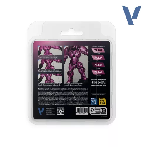 Vallejo True Metallic Metal -  Crimson Magenta Paint Set - festékszett 77261V