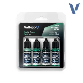  Vallejo True Metallic Metal - Beetle Green Paint Set - festékszett 77265V
